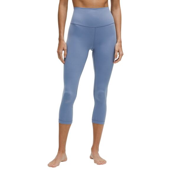 Lululemon Pants - Lululemon Stained Blue Align High Rise Crop 23 Leggings Size 2